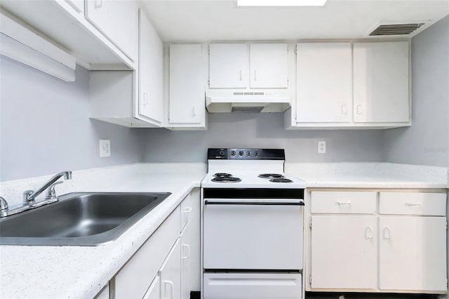 2520 Caper Ln Unit 206, Maitland, FL 32751 - kitchen with under cabinet range hood, electric range, a sink, and light countertops
