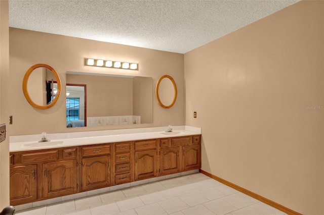 1778 Woodcrest Ln, Deland, FL 32720 - full bathroom with a textured ceiling and double vanity
