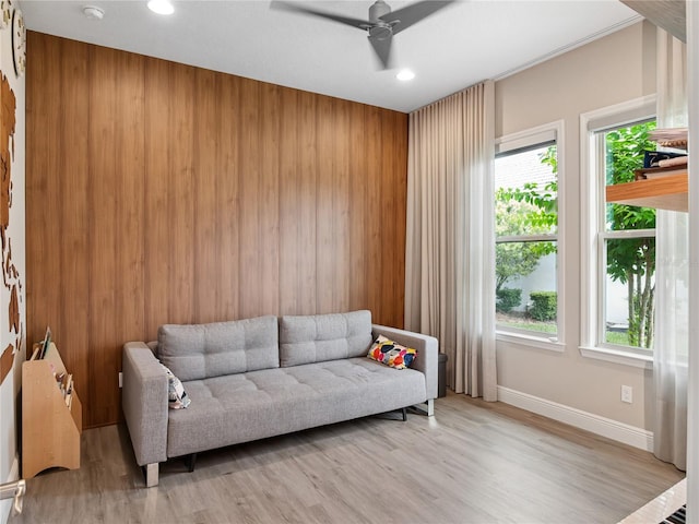 1265 Estancia Woods Loop, Windermere, FL 34786 - sitting room featuring a ceiling fan, plenty of natural light, light wood-type flooring, and recessed lighting
