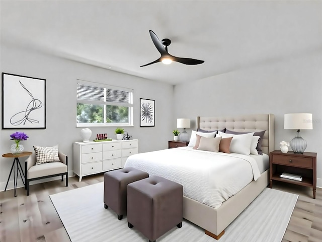 324 James Pl, Saint Cloud, FL 34769 - bedroom with light wood finished floors and ceiling fan