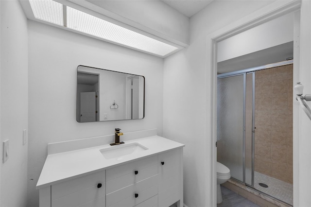 309 Kirkcaldy Dr, Winter Springs, FL 32708 - bathroom featuring toilet, vanity, and a shower stall