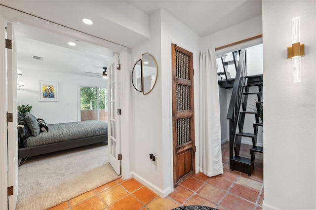 602 E Livingston St Unit 3, Orlando, FL 32803 - hallway featuring baseboards, recessed lighting, and light tile patterned flooring