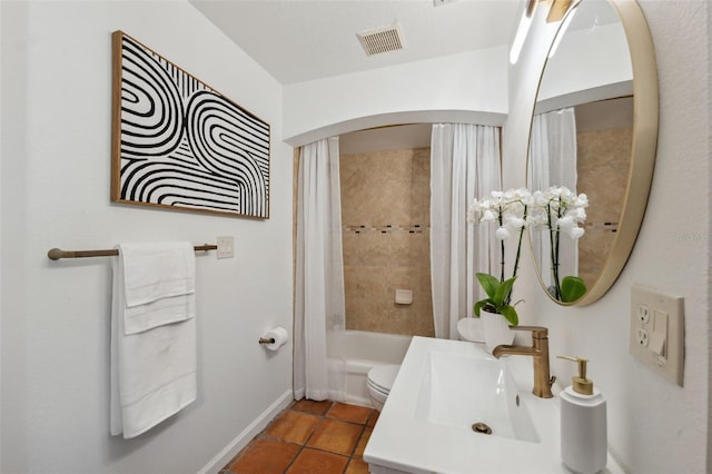 602 E Livingston St Unit 3, Orlando, FL 32803 - bathroom with baseboards, toilet, shower / tub combo with curtain, tile patterned flooring, and vanity