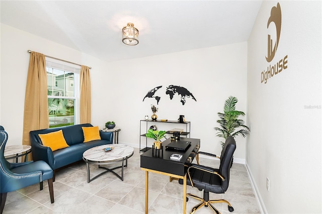 9106 Cut Shot Dr, Winter Garden, FL 34787 - office area with light tile patterned floors and baseboards