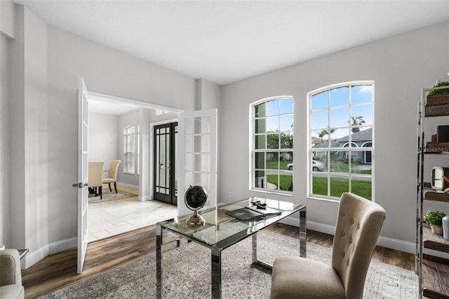 201 Hammock Dunes Pl, Orlando, FL 32828 - home office featuring plenty of natural light, baseboards, and wood finished floors