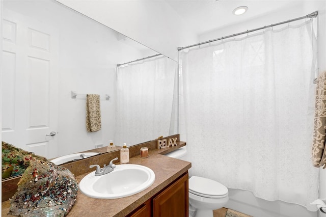 16120 Bristol Lake Cir, Orlando, FL 32828 - bathroom with vanity, toilet, and shower / bath combo with shower curtain
