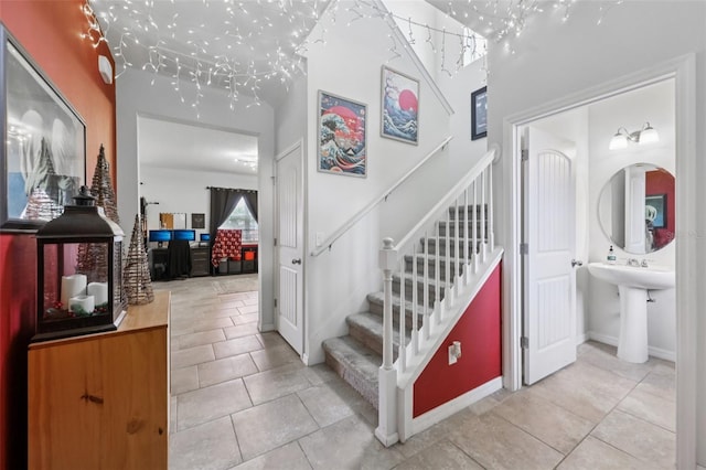 16440 Centipede St, Clermont, FL 34714 - staircase with tile patterned floors