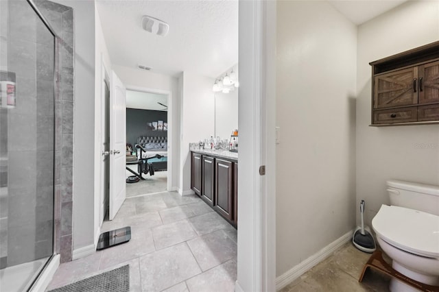 16440 Centipede St, Clermont, FL 34714 - full bath featuring a shower stall, vanity, and tile patterned flooring