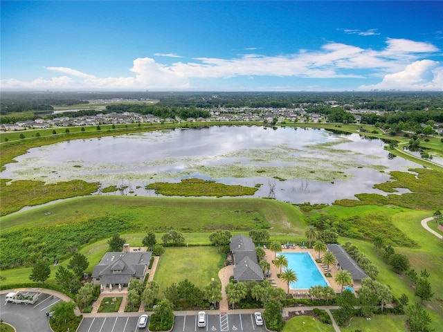 1540 Orange Valley Rdg, Ocoee, FL 34761 - aerial view of residential area featuring a large body of water and a pool