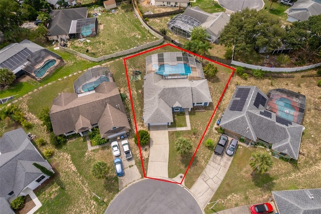 1115 Marni Ridge Ct, Kissimmee, FL 34747 - aerial perspective of suburban area with property boundaries highlighted