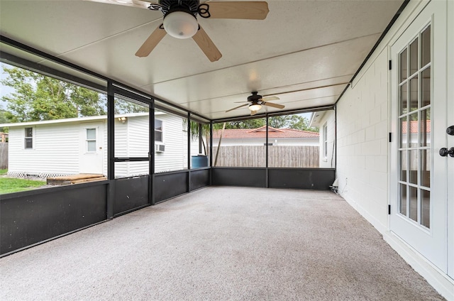 407 Ventura Dr, Sanford, FL 32773 - unfurnished sunroom with a ceiling fan and healthy amount of natural light