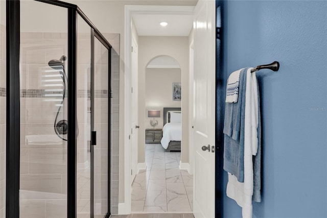 2390 Standing Rock Cir, Oakland, FL 34787 - full bath with ensuite bath, marble finish floors, and a stall shower