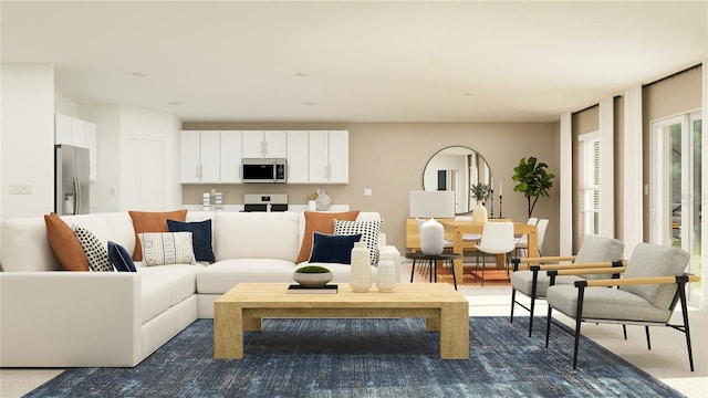 2113 Lasso Loop, Eagle Lake, FL 33839 - living room featuring dark colored carpet