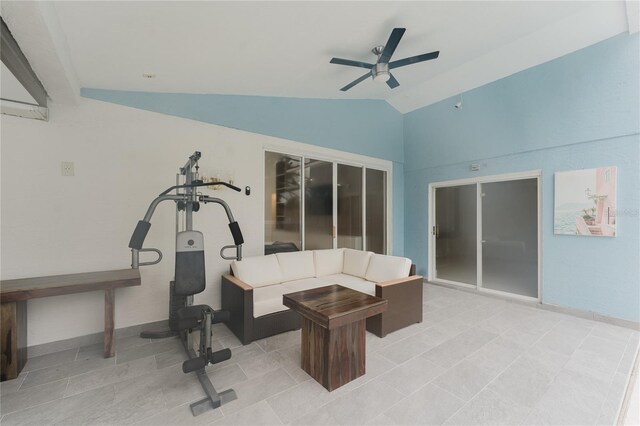 10001 Newington Dr, Orlando, FL 32836 - view of patio / terrace featuring a ceiling fan and an outdoor hangout area