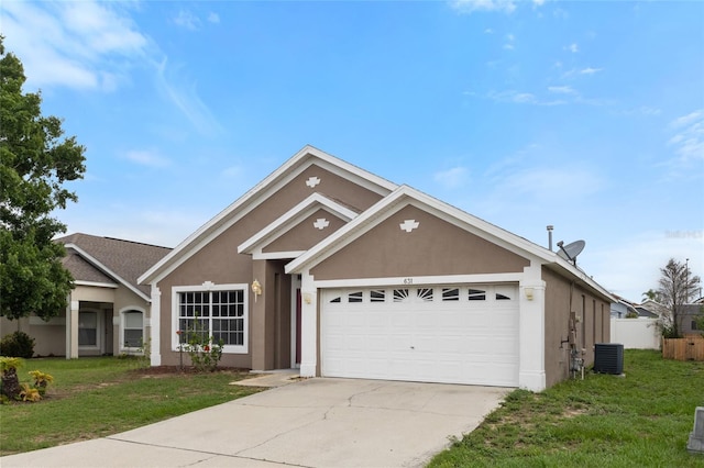 631 Lady Diana Dr, Davenport, FL 33837 - single story home featuring stucco siding, a garage, concrete driveway, and central AC