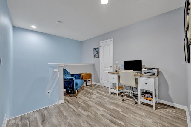 11616 Thacker Dr, Clermont, FL 34711 - office with light wood-style flooring and recessed lighting