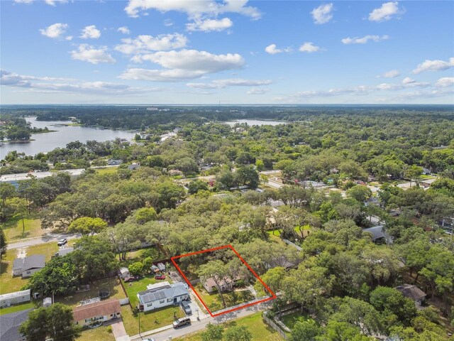191 Ruskin St, Lake Mary, FL 32746 - aerial overview of property's location featuring a nearby body of water and property boundaries highlighted