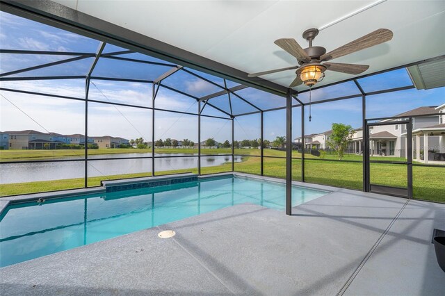 3943 Crawley Down Loop, Sanford, FL 32773 - outdoor pool featuring a yard, a patio, a water view, and a residential view