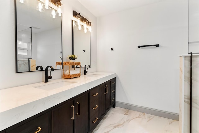 7446 Houston Ct E, Winter Park, FL 32792 - full bathroom with double vanity and marble finish flooring