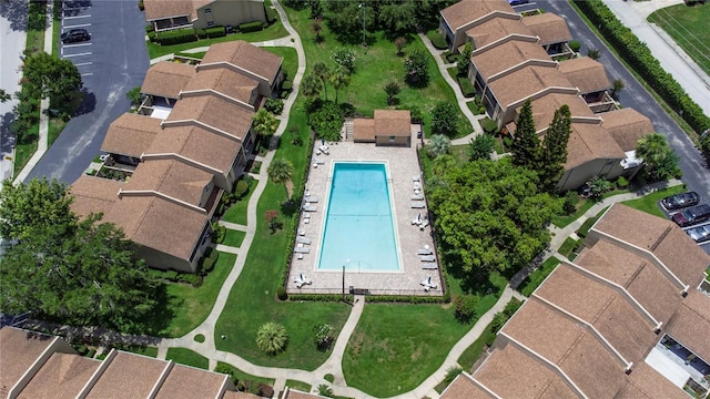 818 Park Lake Cir Unit 10, Maitland, FL 32751 - aerial overview of property's location featuring a pool area and nearby suburban area