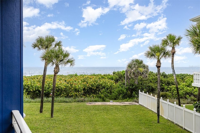 4850 Ocean Beach Blvd Unit 208, Cocoa Beach, FL 32931 - view of yard featuring a water view