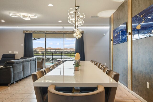 8801 Macapa Dr, Kissimmee, FL 34747 - dining room with light tile patterned flooring