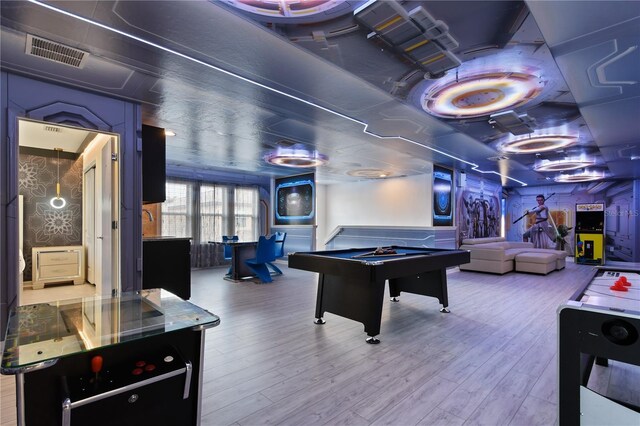 8801 Macapa Dr, Kissimmee, FL 34747 - recreation room with billiards and wood finished floors