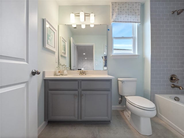 4413 Lions Gate Ave, Clermont, FL 34711 - bathroom featuring vanity, shower / bathtub combination, and tile patterned floors
