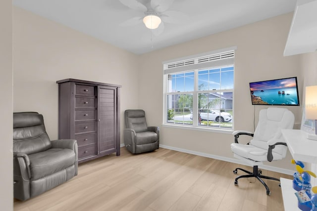 7639 Agrigento St, Clermont, FL 34714 - sitting room with light wood-type flooring and a ceiling fan
