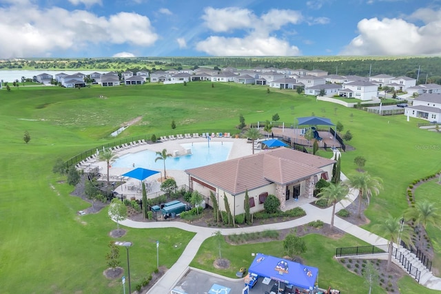 7639 Agrigento St, Clermont, FL 34714 - aerial perspective of suburban area with a pool area