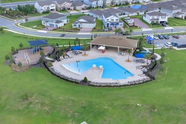 7639 Agrigento St, Clermont, FL 34714 - view of swimming pool featuring a residential view and a patio area