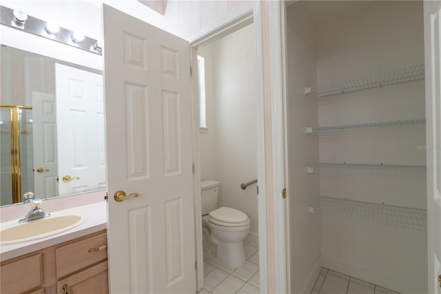 1586 Antoinette Ct, Oviedo, FL 32765 - bathroom with tile patterned flooring, vanity, and a shower with shower door