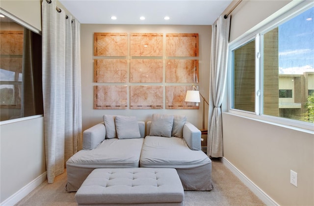 7461 Bleecker Ln, Kissimmee, FL 34747 - living area featuring light colored carpet and recessed lighting