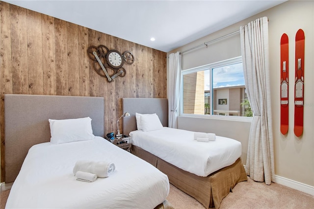 7461 Bleecker Ln, Kissimmee, FL 34747 - bedroom featuring wood walls, carpet floors, and recessed lighting