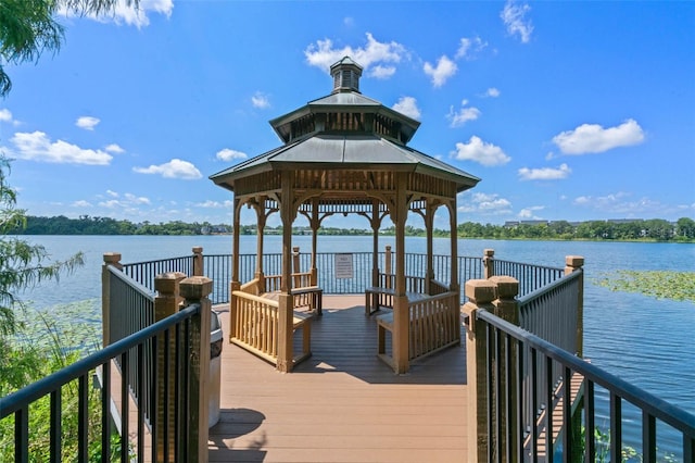 1400 Lake Shadow Cir Unit 10104, Maitland, FL 32751 - dock featuring a gazebo and a water view