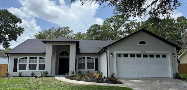 5118 Log Wagon Rd, Ocoee, FL 34761 - single story home featuring concrete driveway, a garage, stucco siding, and roof with shingles