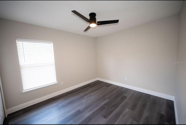 5118 Log Wagon Rd, Ocoee, FL 34761 - unfurnished room featuring ceiling fan, dark wood finished floors, and baseboards