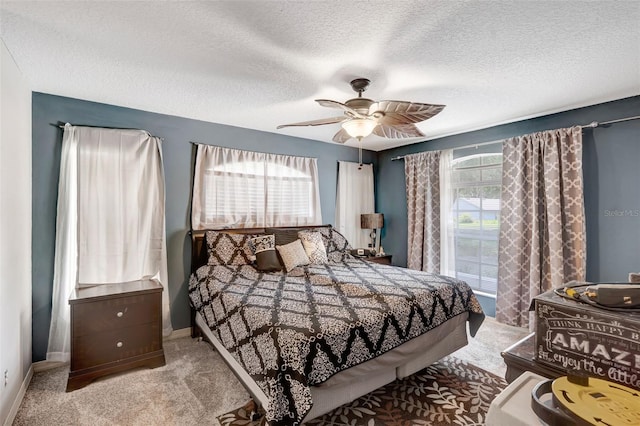 10711 Lake Hill Dr, Clermont, FL 34711 - bedroom featuring carpet floors, ceiling fan, and a textured ceiling