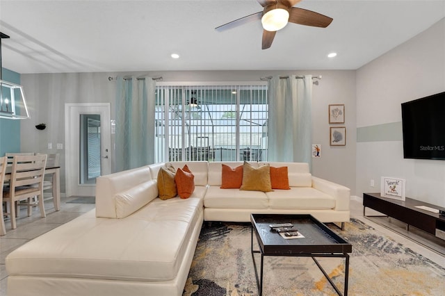 720 Gardenia Ln, Davenport, FL 33897 - living area featuring ceiling fan and recessed lighting