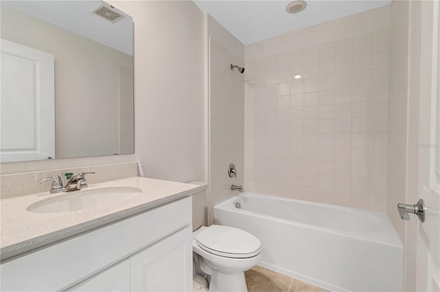 865 Citrus Reserve Blvd, Davenport, FL 33837 - full bathroom featuring toilet, vanity, shower / bath combination, and tile patterned floors