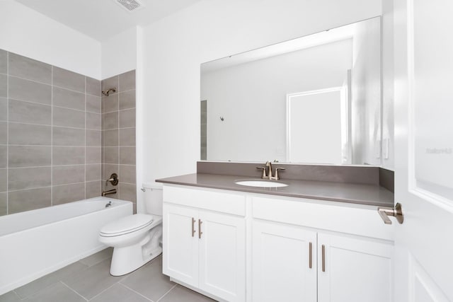 1596 Contentment Loop, Kissimmee, FL 34744 - bathroom with vanity, toilet, bathing tub / shower combination, and tile patterned floors