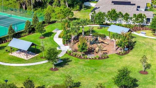 1596 Contentment Loop, Kissimmee, FL 34744 - aerial view of a pool area and a park