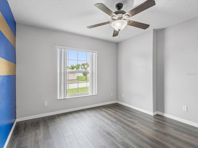 112 Lake Butler Ave, Haines City, FL 33844 - unfurnished room with wood finished floors, a ceiling fan, baseboards, and a textured ceiling