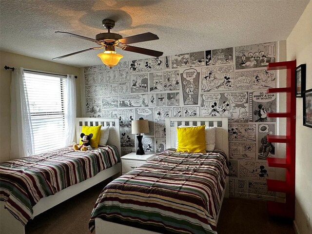 1439 Moon Valley Dr, Davenport, FL 33896 - bedroom with a textured ceiling and ceiling fan