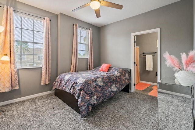 17516 Blessing Dr, Clermont, FL 34714 - carpeted bedroom featuring baseboards and a ceiling fan