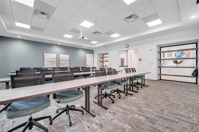 2578 Cliff Way, Saint Cloud, FL 34771 - carpeted office space with a tray ceiling, baseboards, and a paneled ceiling