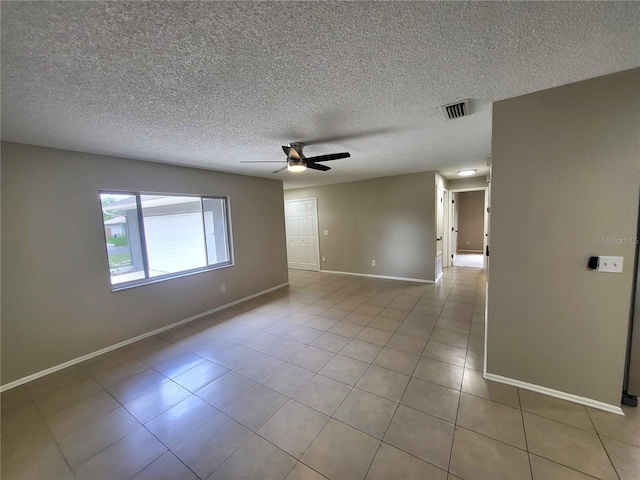 4883 Cherokee Rose Dr, Orlando, FL 32808 - unfurnished room with ceiling fan, baseboards, light tile patterned floors, and a textured ceiling