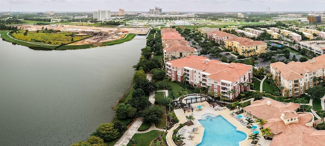 8024 Cool Breeze Dr Unit 132, Orlando, FL 32819 - aerial view of a pool area and a large body of water