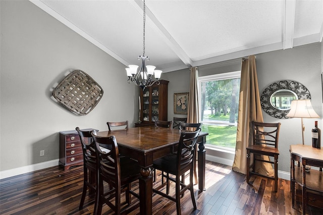 526 Sabal Trail Cir, Longwood, FL 32779 - dining area featuring dark wood-style flooring, a chandelier, and ornamental molding