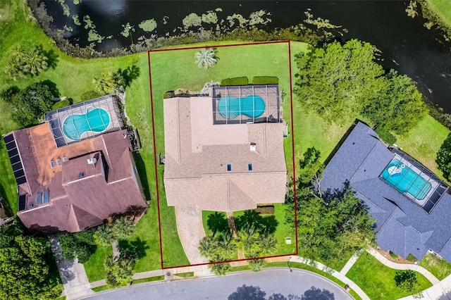 526 Sabal Trail Cir, Longwood, FL 32779 - aerial view of property's location featuring a pool area and property parcel outlined